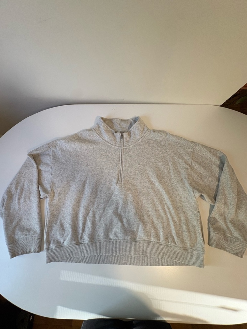 PINK Victoria's Secret Light Gray Half-Zip Sweater